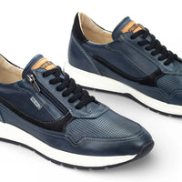 Getafe - Baskets en cuir bleu pour homme, faciles à porter