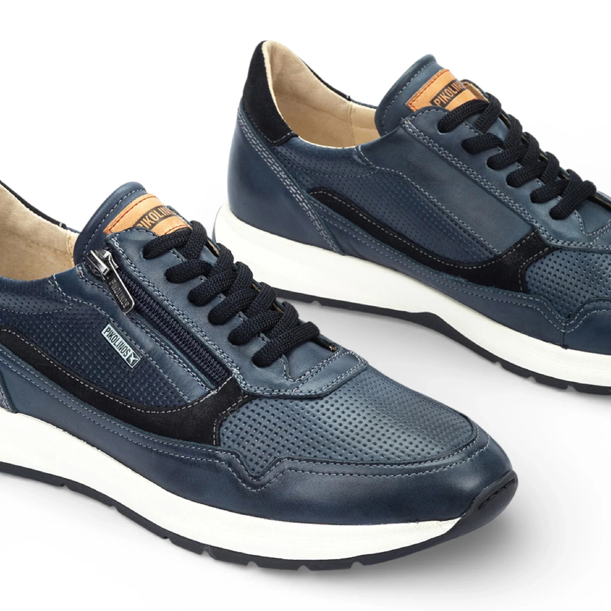 Getafe - Baskets en cuir bleu pour homme, faciles à porter