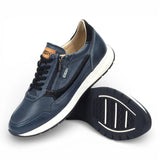 Getafe - Baskets en cuir bleu pour homme, faciles à porter
