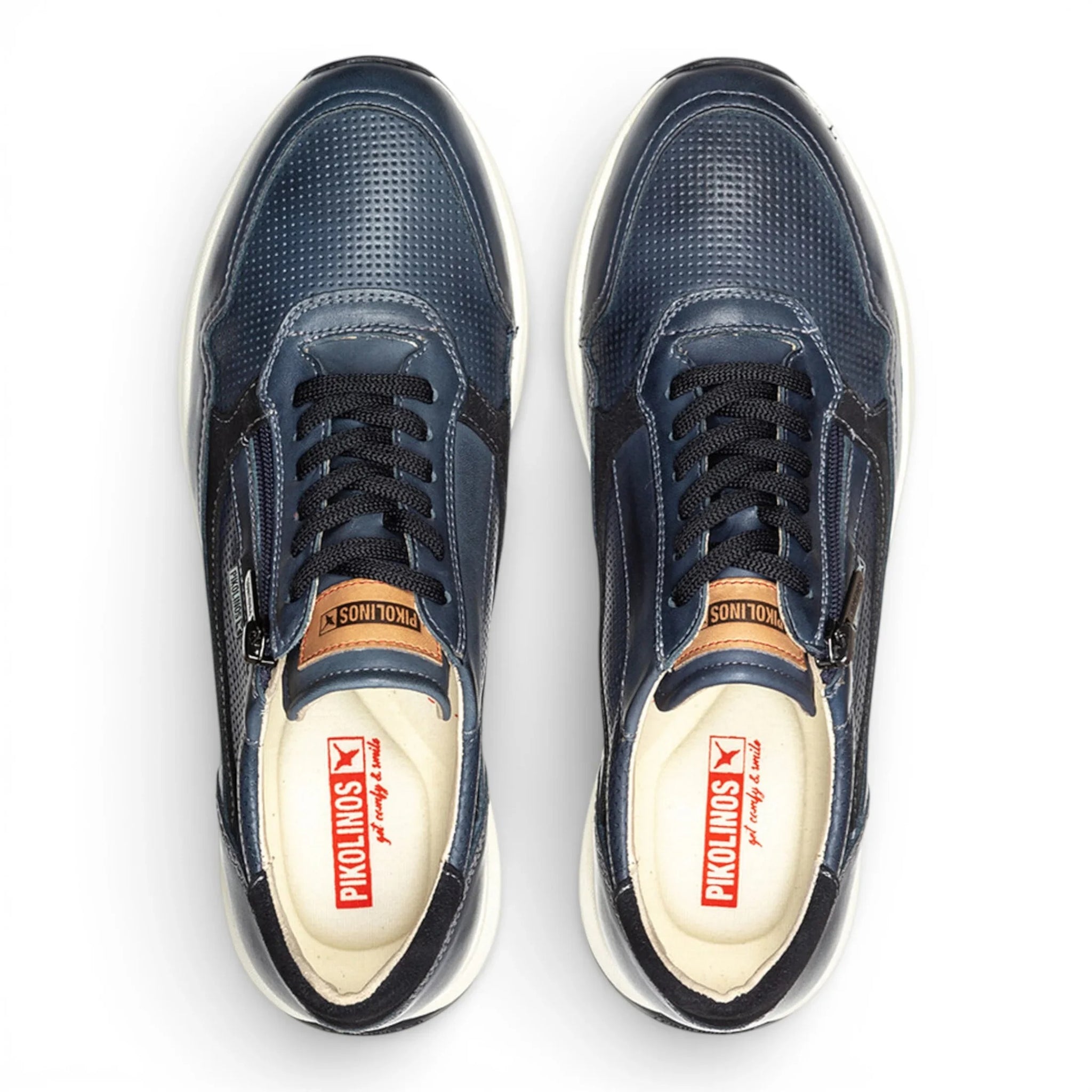 Getafe - Baskets en cuir bleu pour homme, faciles à porter