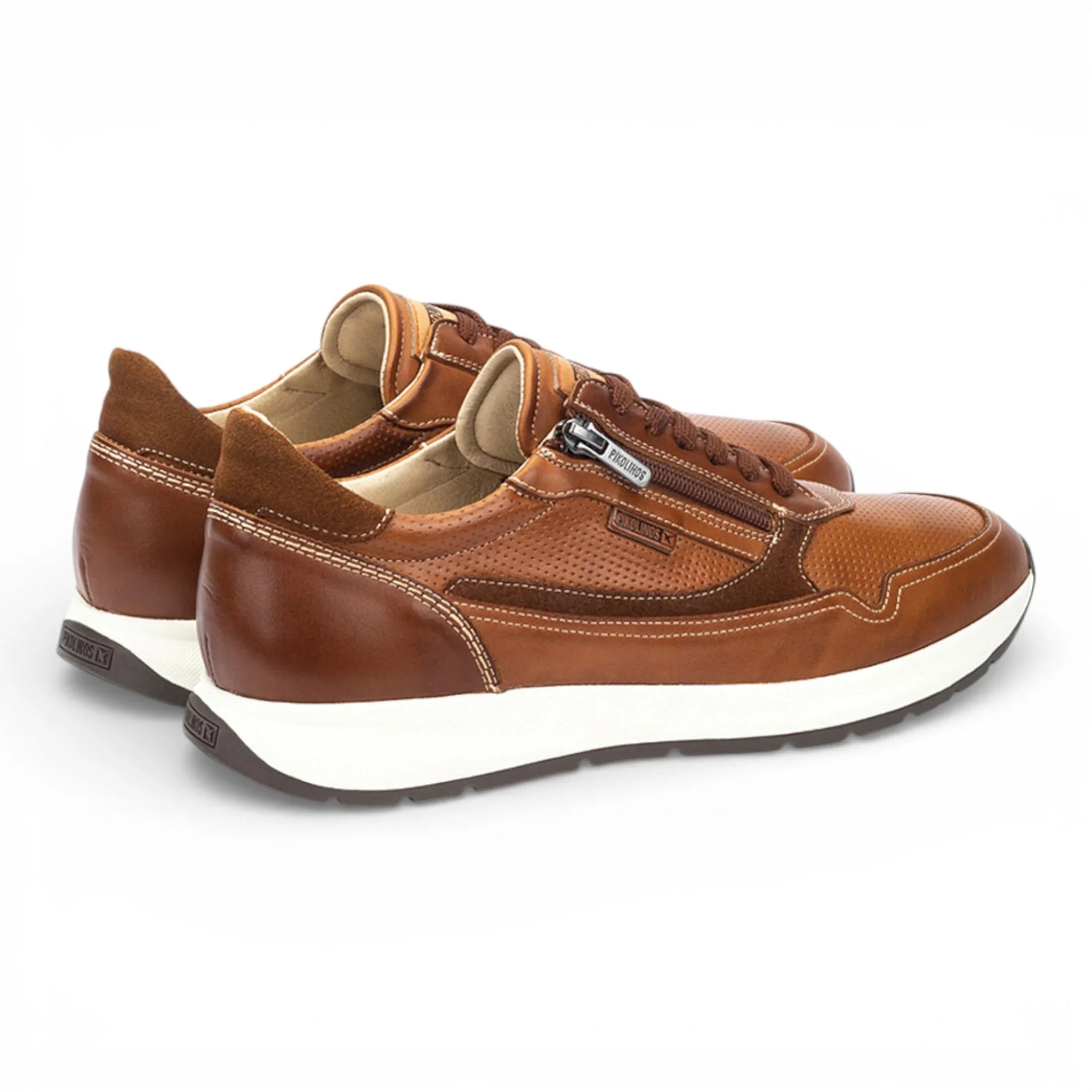 Getafe - Baskets en cuir marron pour homme, faciles à porter