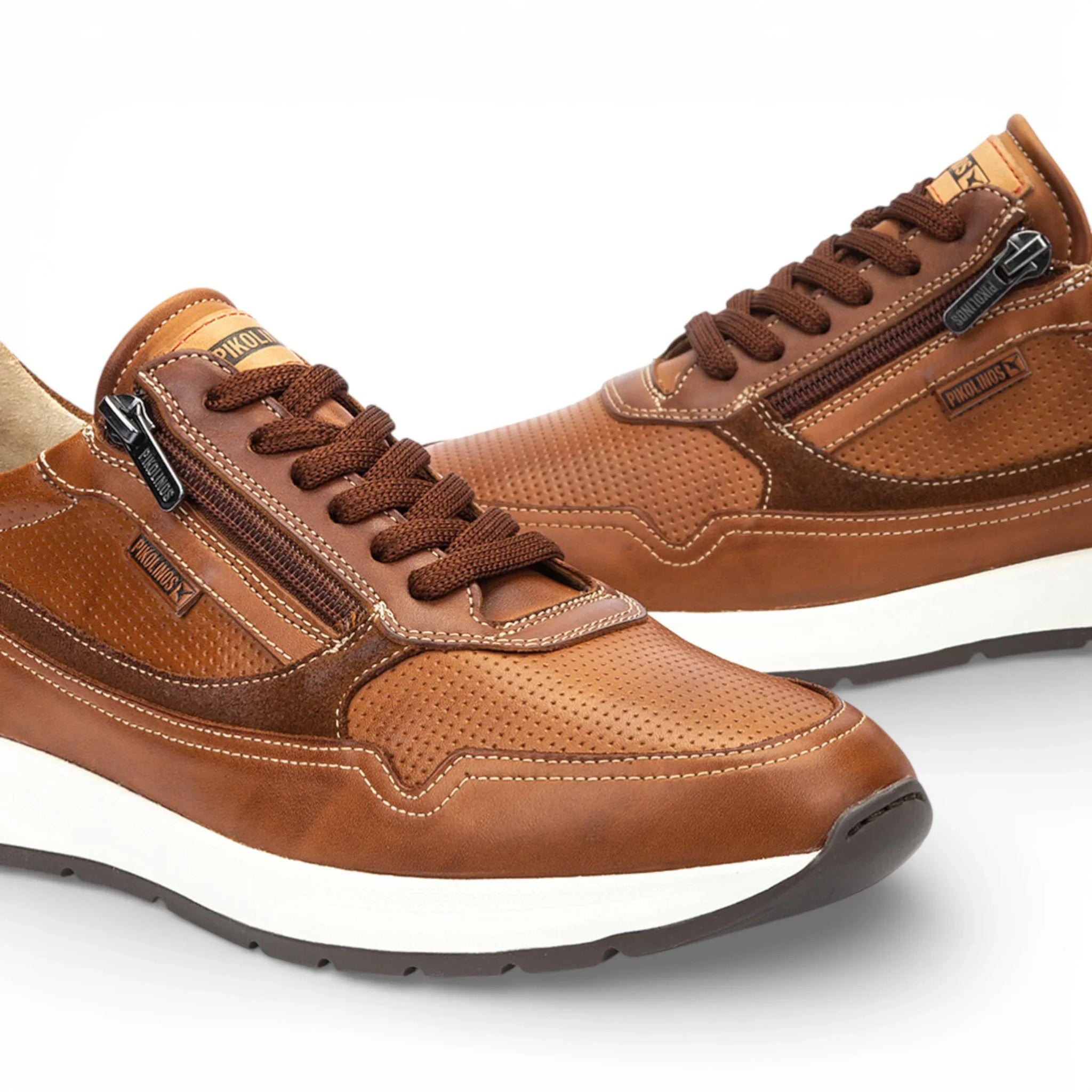 Getafe - Baskets en cuir marron pour homme, faciles à porter
