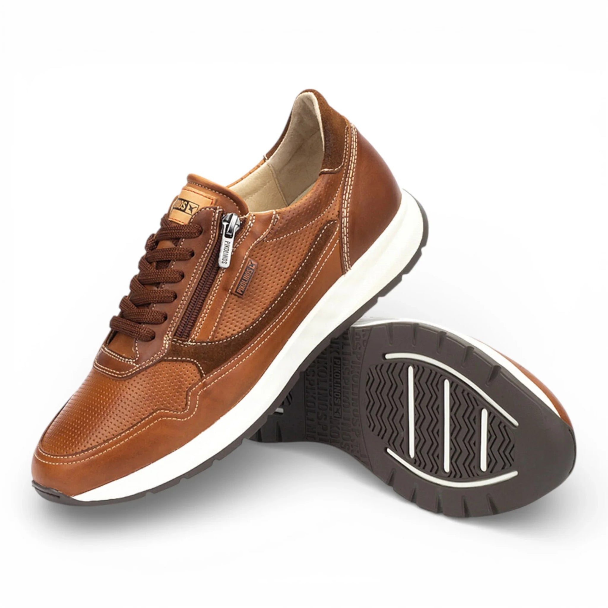 Getafe - Baskets en cuir marron pour homme, faciles à porter