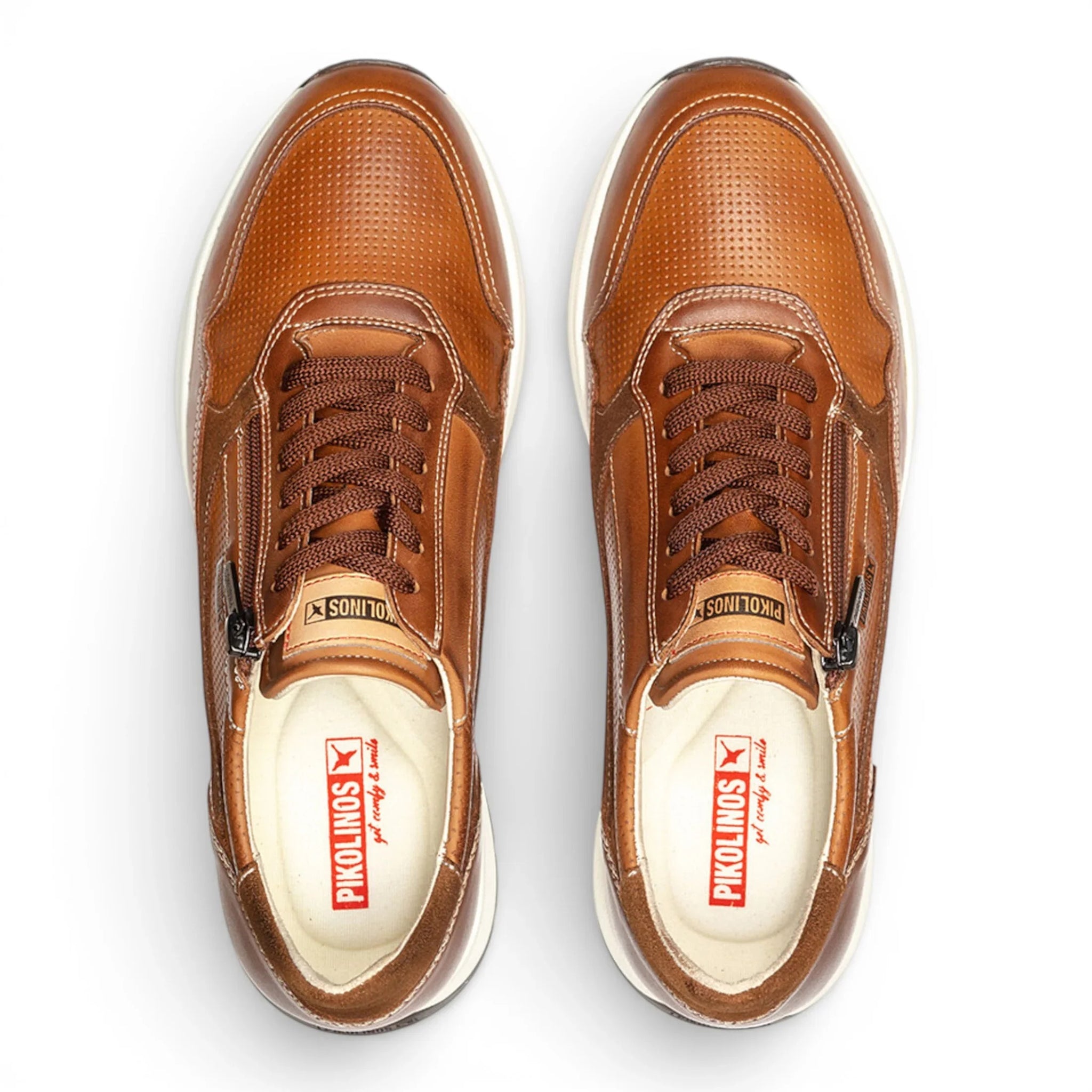 Getafe - Baskets en cuir marron pour homme, faciles à porter