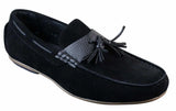 Mens Slip On Leather Inner PU Suede Driving Shoes Tassle Loafers Smart Casual