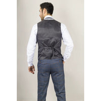 Gisborne - Men's Navy Checked Waistcoat