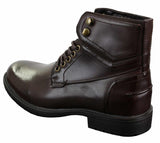 Mens Laced Military Army Casual Ankle Boots Leather Boots Black Brown