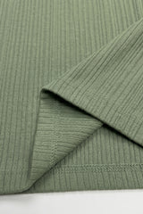 T-shirt classique côtelé vert pour homme