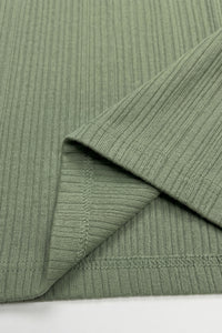 T-shirt classique côtelé vert pour homme