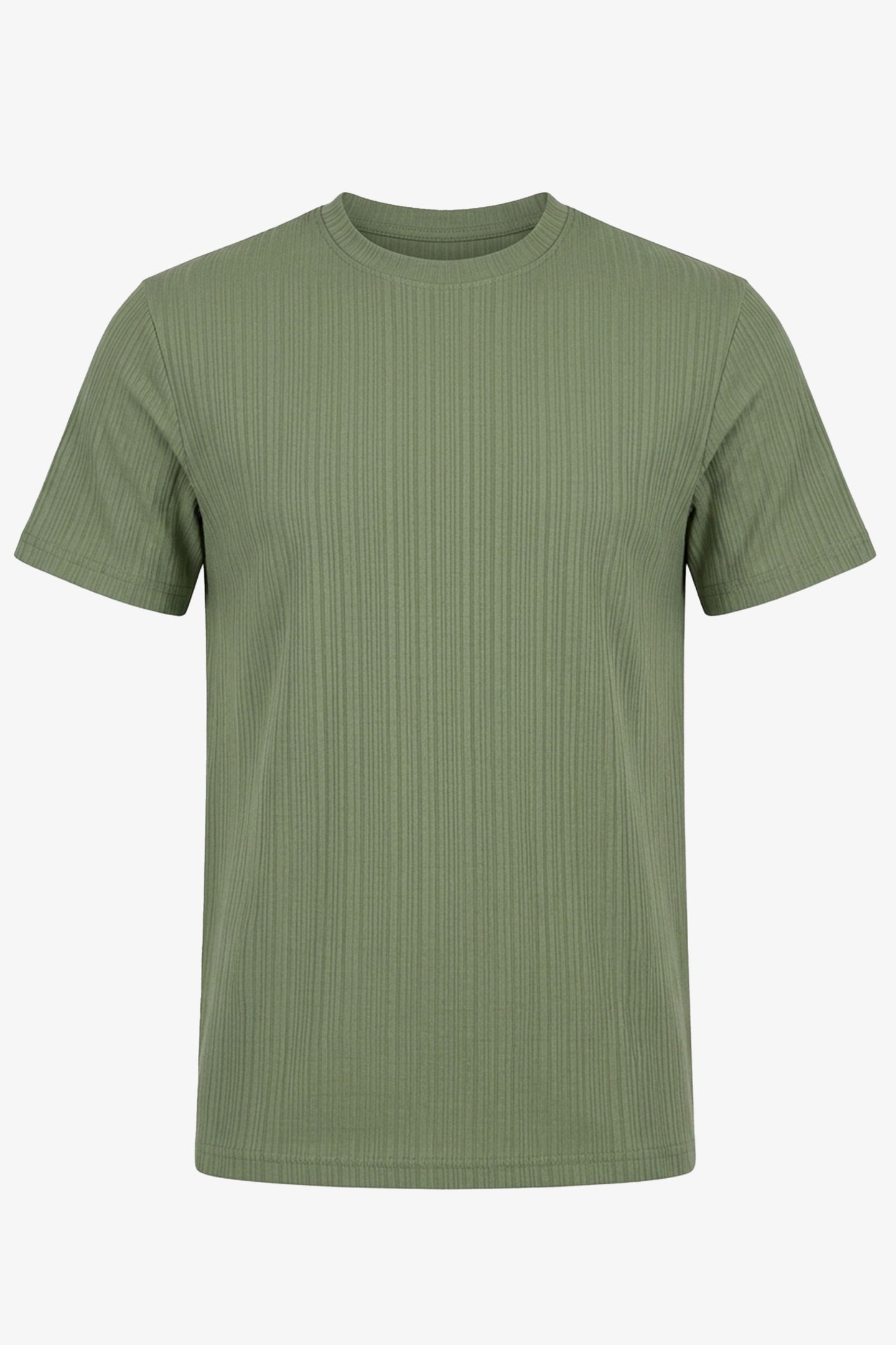 T-shirt classique côtelé vert pour homme