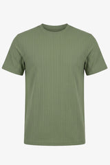 T-shirt classique côtelé vert pour homme
