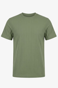 T-shirt classique côtelé vert pour homme