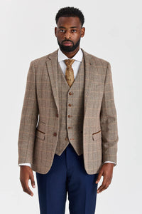 Costume en tweed Harris Brown avec pantalon Mayfair Navy contrastant