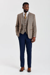 Costume en tweed Harris Brown avec pantalon Mayfair Navy contrastant