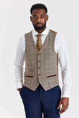 Costume en tweed Harris Brown avec pantalon Mayfair Navy contrastant