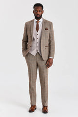 Costume en tweed Harris Brown avec gilet Mayfair Stone