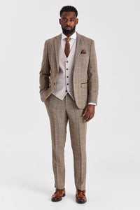 Costume en tweed Harris Brown avec gilet Mayfair Stone