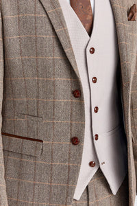 Costume en tweed Harris Brown avec gilet Mayfair Stone