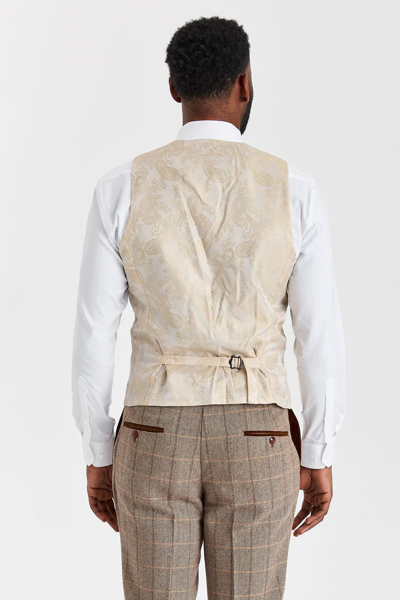 Costume en tweed Harris Brown avec gilet Mayfair Stone