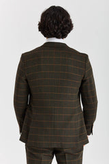 Harris - Costume 3 pièces en tweed vert mélangé laine pour homme