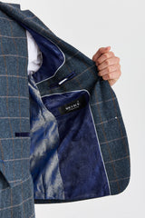 Harris - Costume trois pièces en tweed de laine mélangée bleu marine pour homme