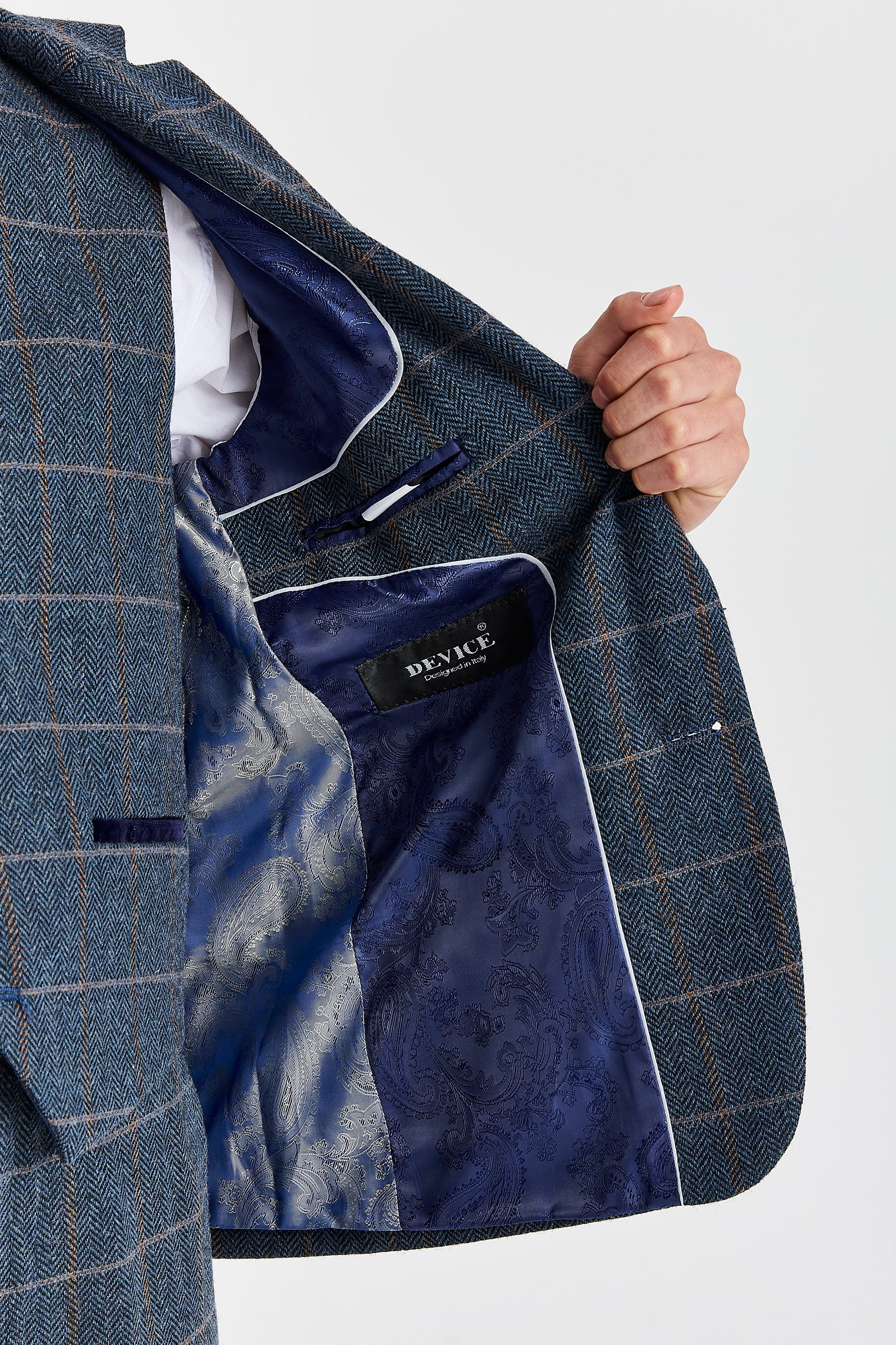Blazer Harris pour homme en tweed bleu marine mélangé laine
