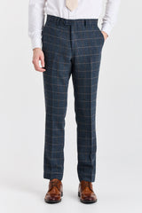 Harris - Costume trois pièces en tweed de laine mélangée bleu marine pour homme