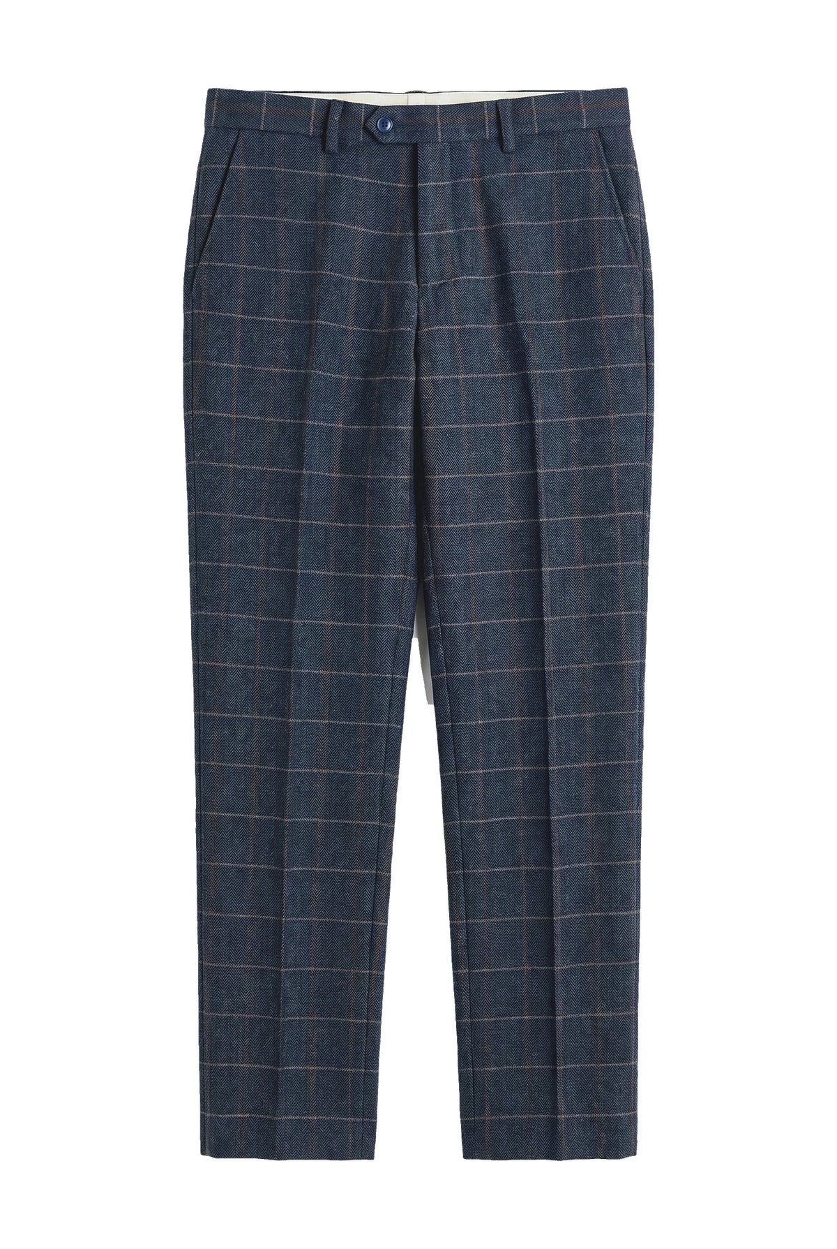Pantalon Harris pour homme en tweed de laine mélangée bleu marine