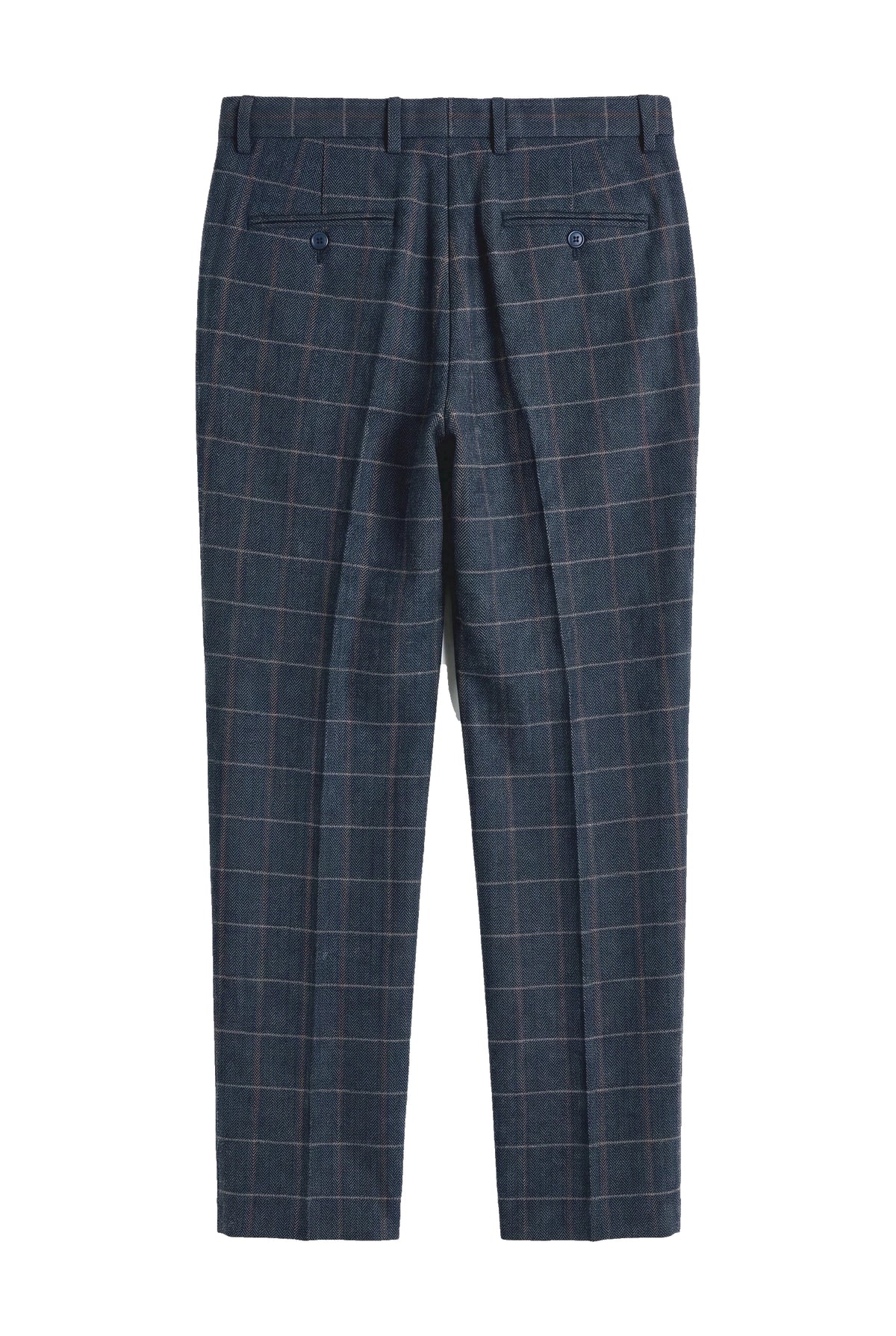Pantalon Harris pour homme en tweed de laine mélangée bleu marine