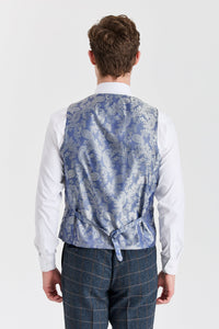 Gilet Harris pour homme en tweed de laine mélangée bleu marine