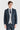 Costume en tweed bleu marine Harris avec gilet argenté Belmont contrastant