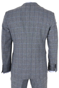Harris - Costume trois pièces en tweed à chevrons gris pour homme