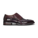 Harry - Chaussures brogues pour hommes en cuir verni bordeaux