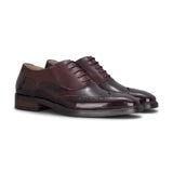 Harry - Chaussures brogues pour hommes en cuir verni bordeaux