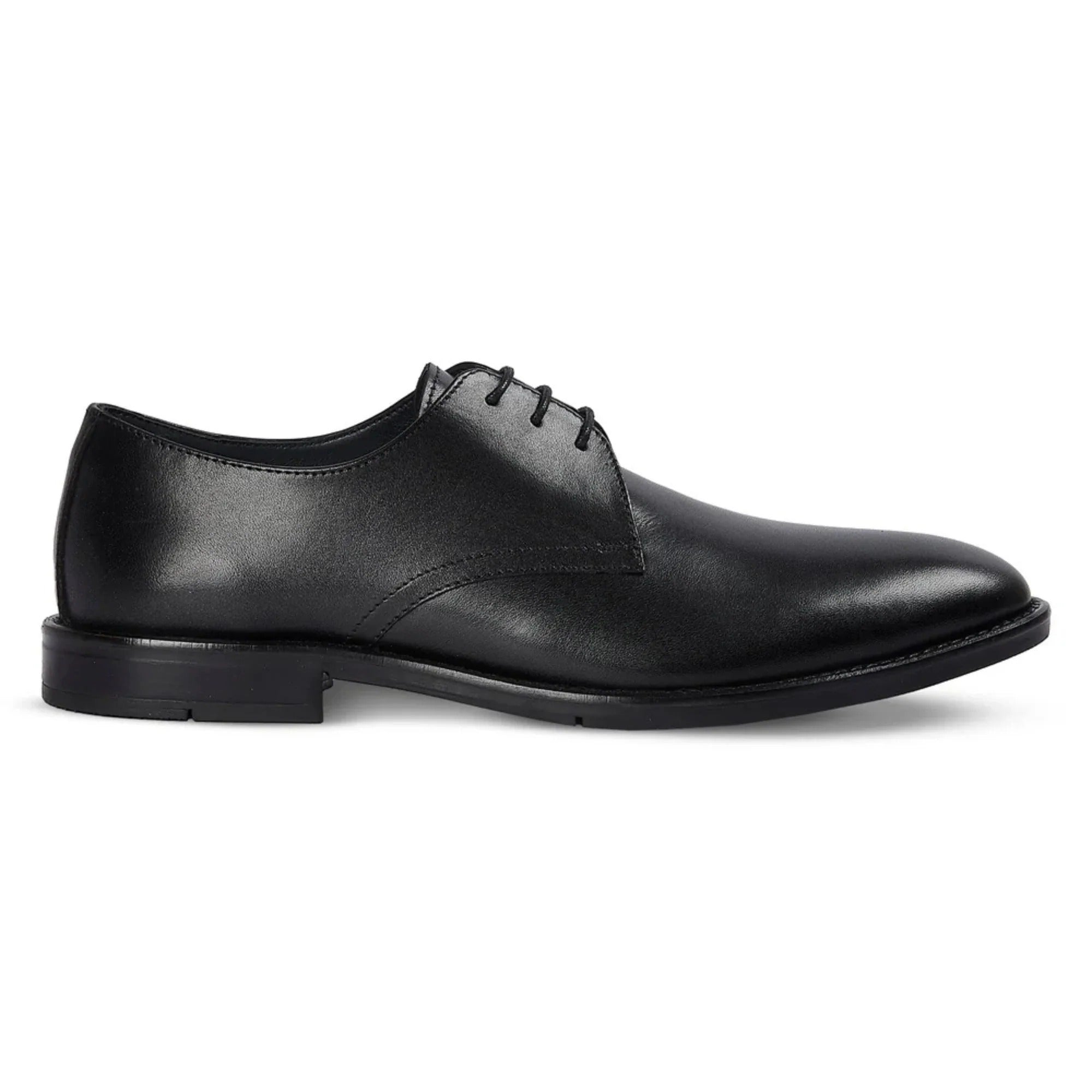 Henley - Chaussures Derby classiques noires à bout uni pour hommes