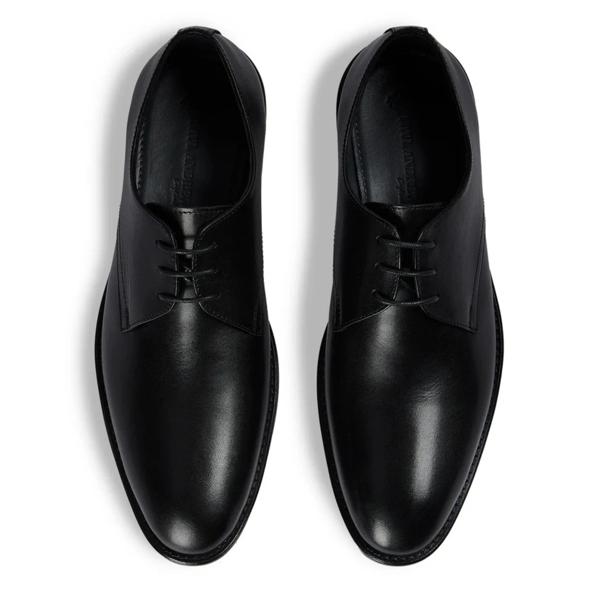 Henley - Chaussures Derby classiques noires à bout uni pour hommes