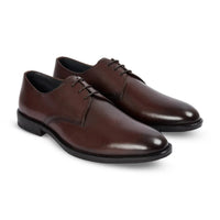 Henley - Chaussures Derby classiques marron à bout uni pour hommes