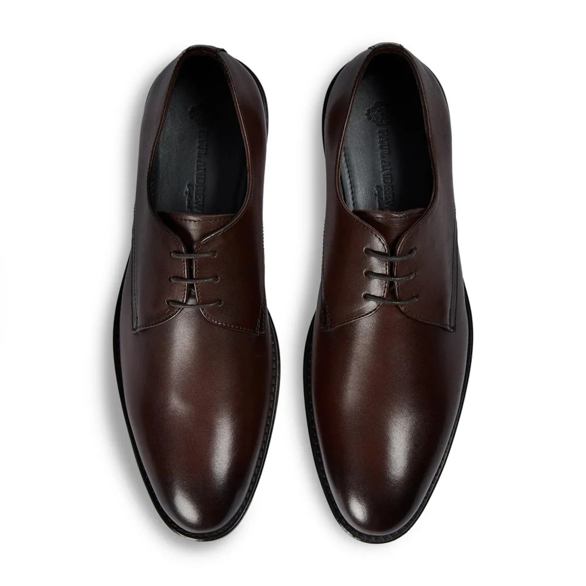 Henley - Chaussures Derby classiques marron à bout uni pour hommes