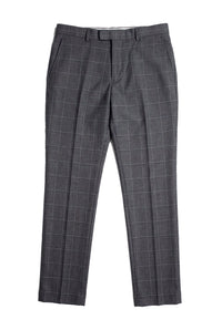 Hobbs - Pantalon à carreaux gris pour homme, style vintage rétro élégant, idéal pour un mariage