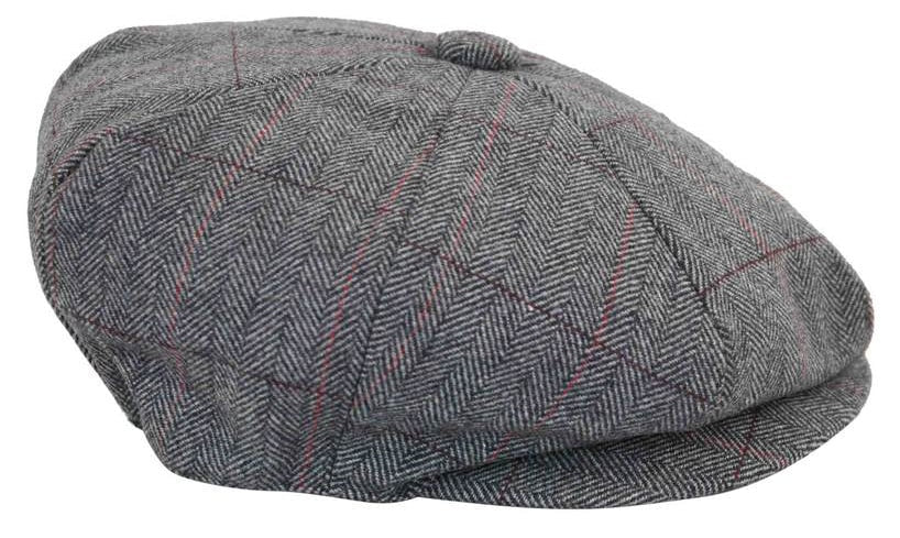Mens Tweed Check Peaky Blinders Cap