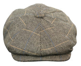 Mens Tweed Check Peaky Blinders Cap