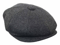 HT6316 - Mens Herringbone Tweed Peaky Blinders Hat