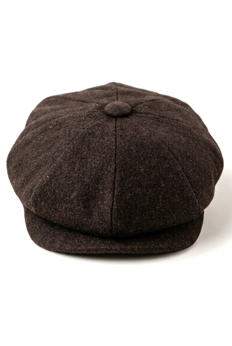HT6363 - Casquette gavroche Peaky Blinders vintage en tweed pour homme - Marron/Bordeaux