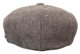 HT6364 - Mens Herringbone Tweed Newsboy Peaky Blinders Hat