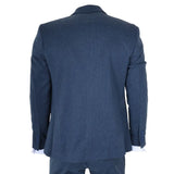 IM40 - Costume trois pièces en tweed à chevrons bleu marine pour homme