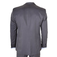 IM44 - Costume trois pièces gris à fines rayures pour homme, style Shelby