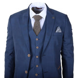 IM50 - Costume trois pièces à carreaux bleus pour homme, coupe ajustée