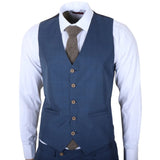 IM50 - Costume trois pièces à carreaux bleus pour homme, coupe ajustée
