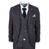 IM51 - Costume trois pièces pour homme à carreaux anthracite, coupe ajustée