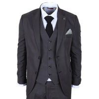 IM51 - Costume trois pièces pour homme à carreaux anthracite, coupe ajustée